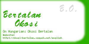 bertalan okosi business card